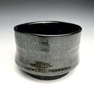 Large Black Porcelain Cup - Oilspot Glaze