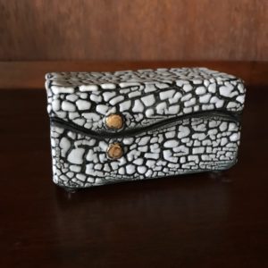 Small White Crackle Jewelry Box